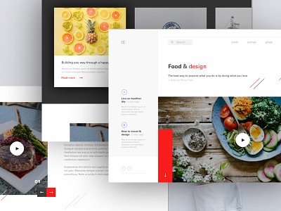 Food & design blog blog clean design desktop food landing meneur paris thadde ui ux website