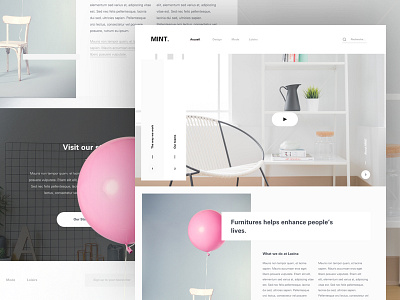 Furniture website clean colors designer freelance grid interaction layout paris ui ux