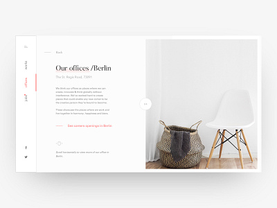 Agency Office Page app cards clean design furniture interaction interface paris thadde ui user ux