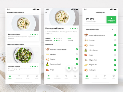 Meal idea assistant app clean design food freelance meneur paris thadde ui ux
