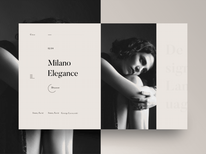 #4 Milano Elegance clean designer freelance interactive luxury mode motion paris ui ux