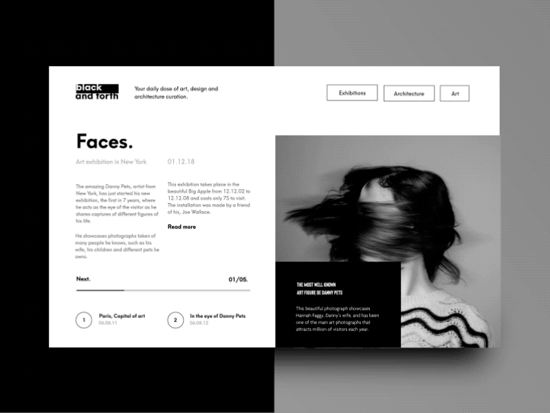 #6 Black & forth magazine clean designer freelance interactive menu motion page paris ui ux