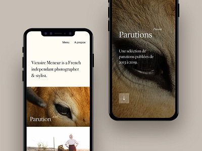 Victoire Portfolio — Responsive app clean design designer freelance interface meneur paris thadde ui ux