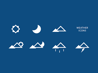 Weather Icons app blue design geometric graphic icon minimal ui ux weather