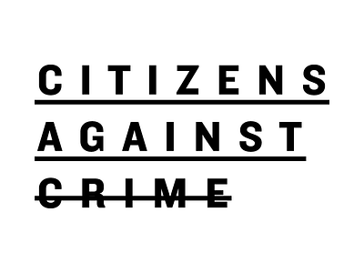 Citizens Against Crime Logo black design graphic logo type typography white