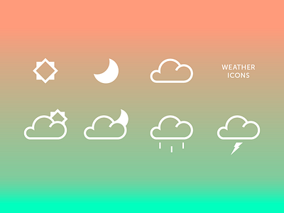 Weather Icons ~ Version 2 app design gradient graphic icon minimal ui ux weather