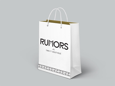 Rumors Shopping Bag brand clothes clothing design graphic identity logo package packaging richmond thrift