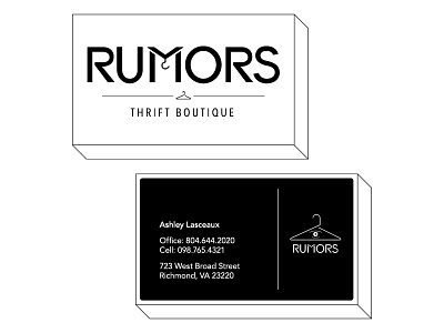 Rumors Business Cards brand branding business card design graphic mockup