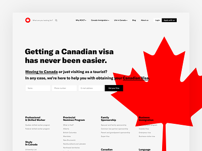 🇨🇦 Get your Canadian Visa canada clean gov tonik ui ux web