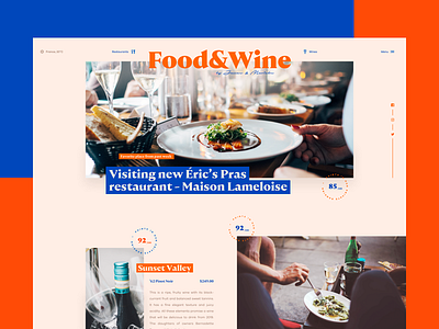 🍷 blog elegant food magazine serif simple typography ui ux web webdesign wine