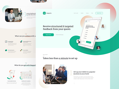 Be happy with HappyGo 🗝 clean green hotel ipad landing page product product design ui ux web website