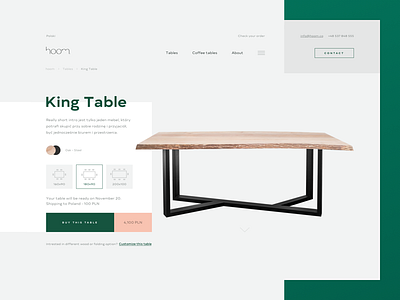 H. product clean design furniture gray green pink shop store ui ux web white