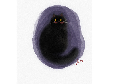 Boo the Black cat art cats childrens illustration cute design digital art graphic design illustration ipad original art procreate