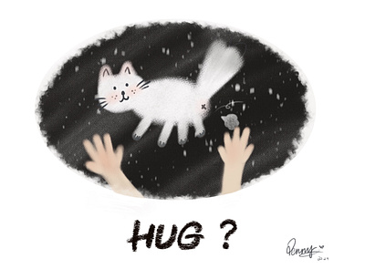 HUG? art cats cute design digital art graphic design illustration ipad original art procreate