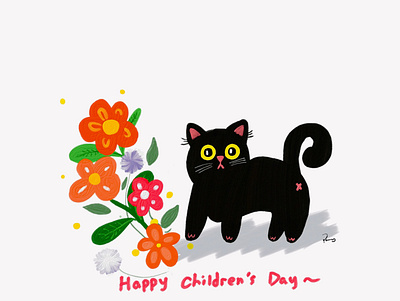 Happy Children's Day! cats childrens illustration cute design digital art fresco graphic design illustration ipad original art