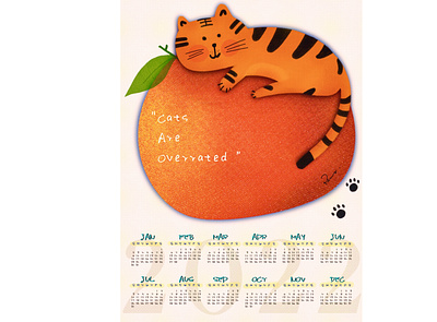 2022 Year of Tiger - Annual Calendar calendar cats cute design digital art illustration ipad procreate