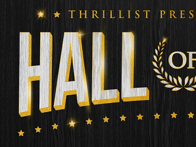 Thrillist's Hall of Fame award fame gold hall metal plaque thrillist wood