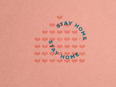 Stay Home alone alone together blue coronavirus dots geometric hearts home illustration isolate minimal pink quarantine stay home