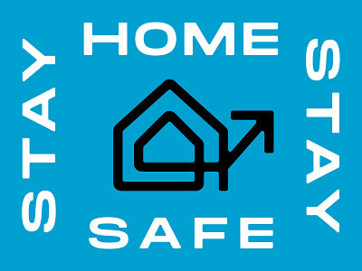 Stay Home 04 03 20 arrow black blue coronavirus home house icon iconography minimal stay home stay safe symbol white