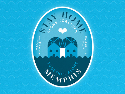 Stay Home 04 06 20 blue bridge coronavirus hatton heart home house memphis minimal mississippi oval river stay home stay safe water watercolor