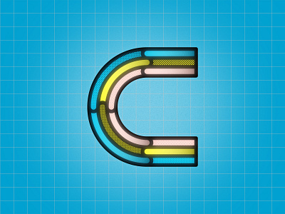 C 36DOT08 36daysoftype 36daysoftype08 36dot c geometric letter c lines pattern pop art