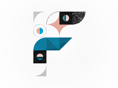 F is for Frazzle 36days f 36daysoftype benday dots geometric illustration minimal pink vector