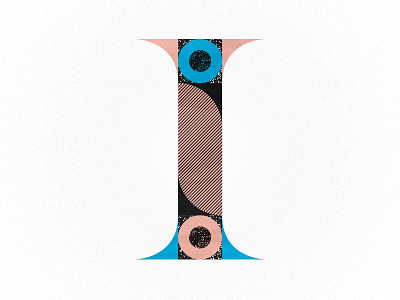 I is for Intro 36daysoftype benday dots geometric illustration lines minimal pink type