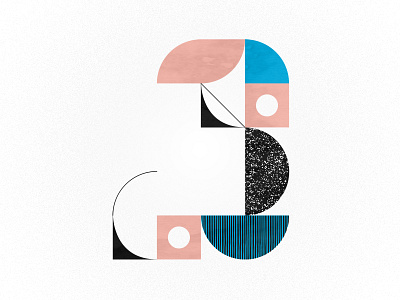 J is for Junk 36days j 36daysoftype benday blue geometric minimal pink type vector