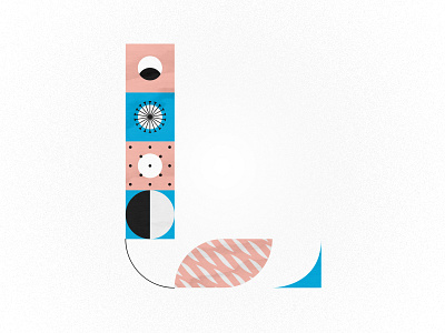 L is for Late 36day l 36days l 36daysoftype benday dots geometric grid illustration minimal type