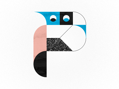 P is for Perhaps 36days p 36daysoftype benday blue dots geometric illustration lines minimal pink simple type