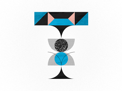 T is for Tough 36days t 36daysoftype benday blue design dots geometric illustration lines minimal simple type