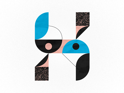 X is for X 36days x 36daysoftype benday blue geometric illustration lines minimal pink simple type