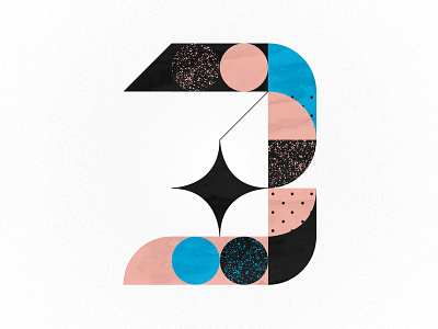 Three 36days 3 36daysoftype benday blue geometric minimal pink