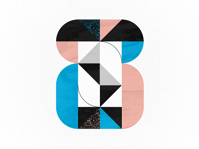 Eight 36days 8 36daysoftype benday blue dots geometric illustration minimal pink