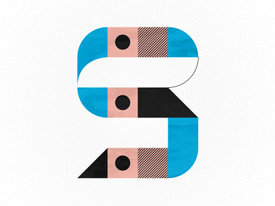 Nine 36days 9 36daysoftype benday blue dots geometric illustration minimal pink type vector