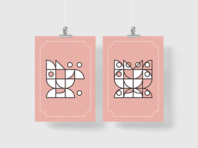 Pink Geo Grid Poster forms geometric grid minimal pink shapes structure