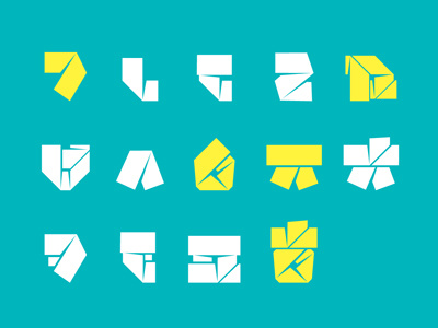 Korean origami font - consonant