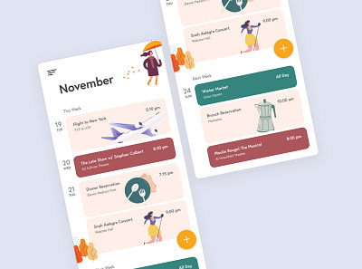 Calendar UI Concept app calendar calendar ui mobile mobile app