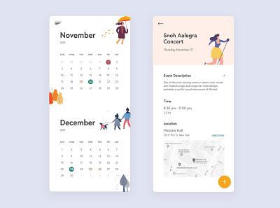 Calendar UI Concept 2 app calendar calendar ui mobile mobile app ui