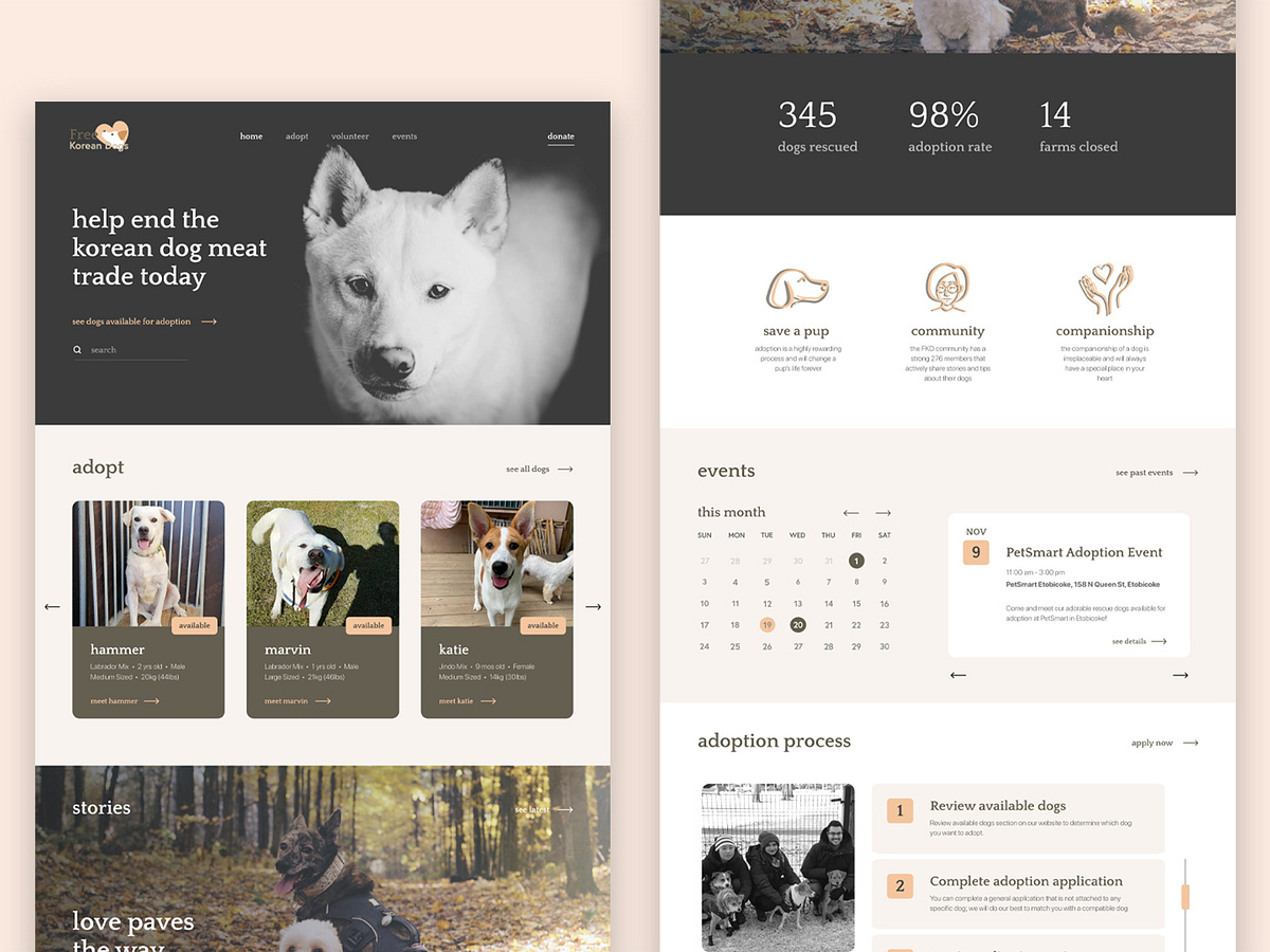 Dog Adoption site Concept by Kit Chan on Dribbble