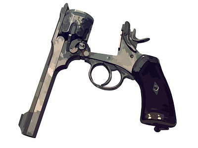 Revolver color gun icon illustration photoshop retro revolver