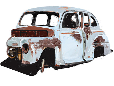 Old rust car cars color design garbage illustration photoshop retro rust trash