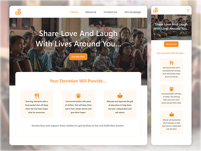 Charity - Responsive Web UI Design app design charity charity website donation ui ui design ux web design website