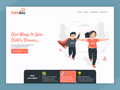 Play School Landing Page : ToTo Kids design landing page play school ui ui design ux