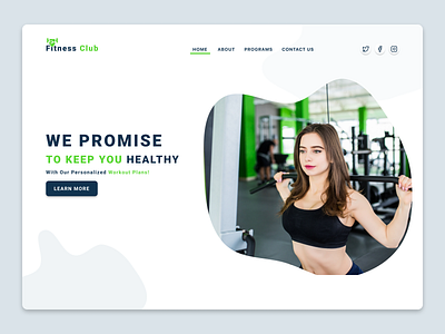 Fitness Club : Fitness Web Landing Page design fitness gym health landing page ui ux webpage