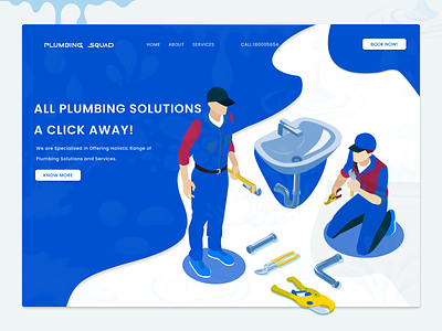 Plumbing Squad : Plumbing Services Landing Page Design home services landing page multipurpose plumber theme ui wordpress theme