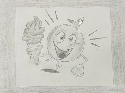 Emoji with Ice Cream Sketch design illustration sketch
