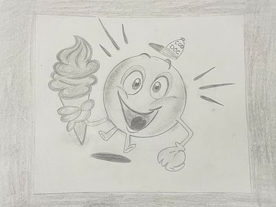 Emoji with Ice Cream Sketch