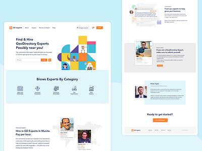 GeoDirectory Experts Home page. app design branding design icon landing page photoshop typography ui ux web