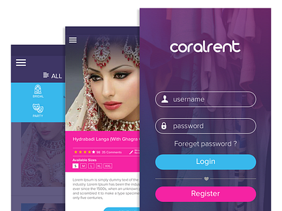 CoralRent Mobile App Design mobile app photoshop